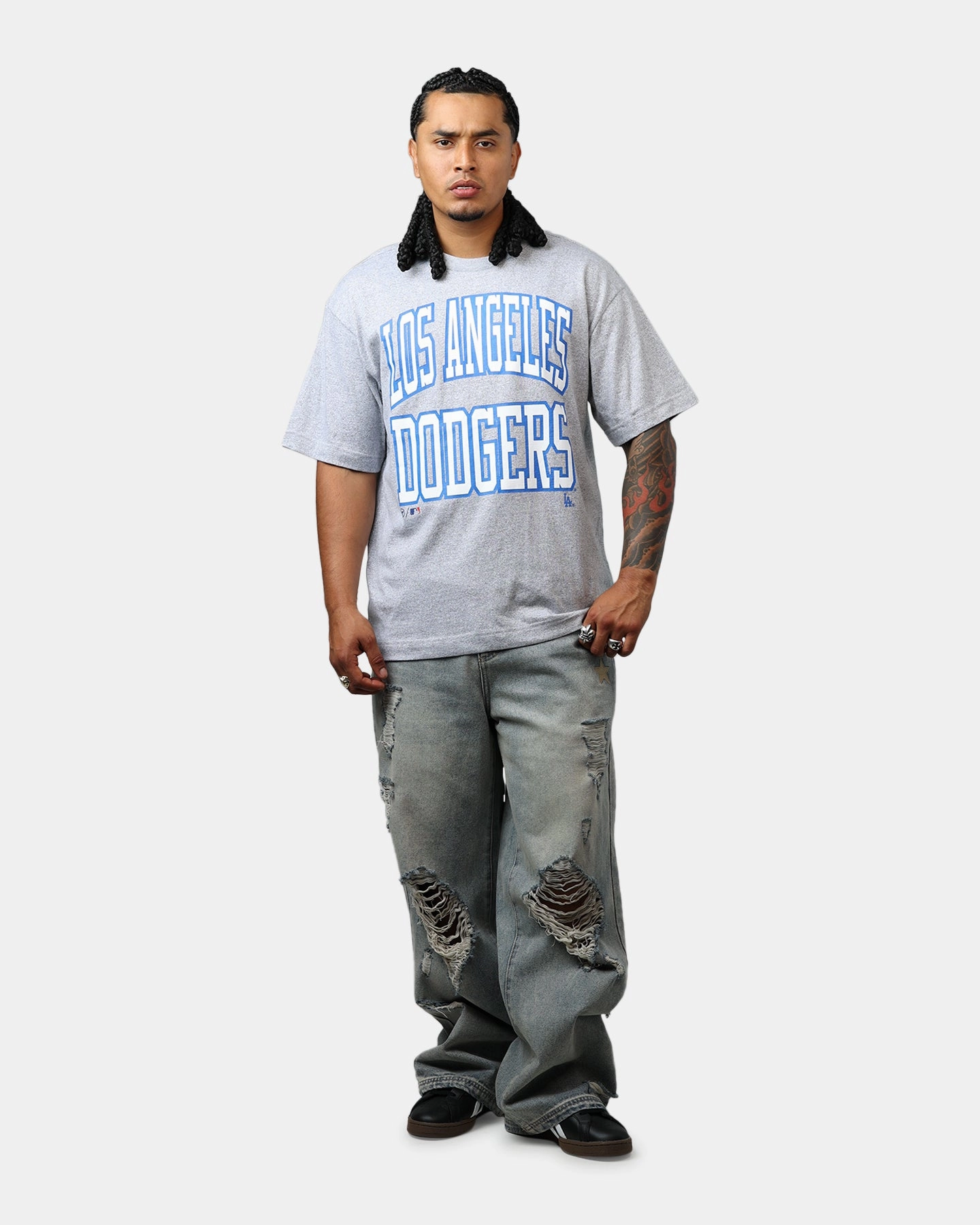 47 Brand Los Angeles Dodgers Stack T-Shirt Grey HypoallergenicFibers Breathable mesh panel