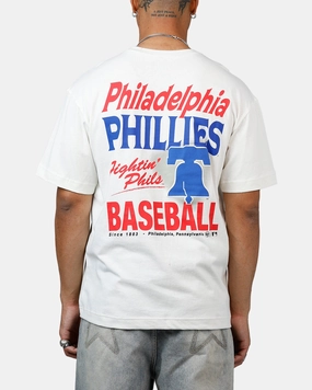 DroppedShoulder FrictionResistant Trim 47 Brand Philadelphia Phillies All Fire T-Shirt White
