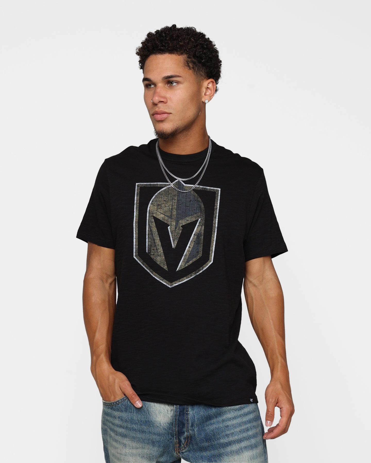 47 Brand Vegas Golden Knights Jet Black T-Shirt Black QuickDry Textile