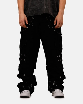 MNML Ultra Baggy Heavy Raver Denim Pants Black Minimal Stretch Fit Stretch Flex