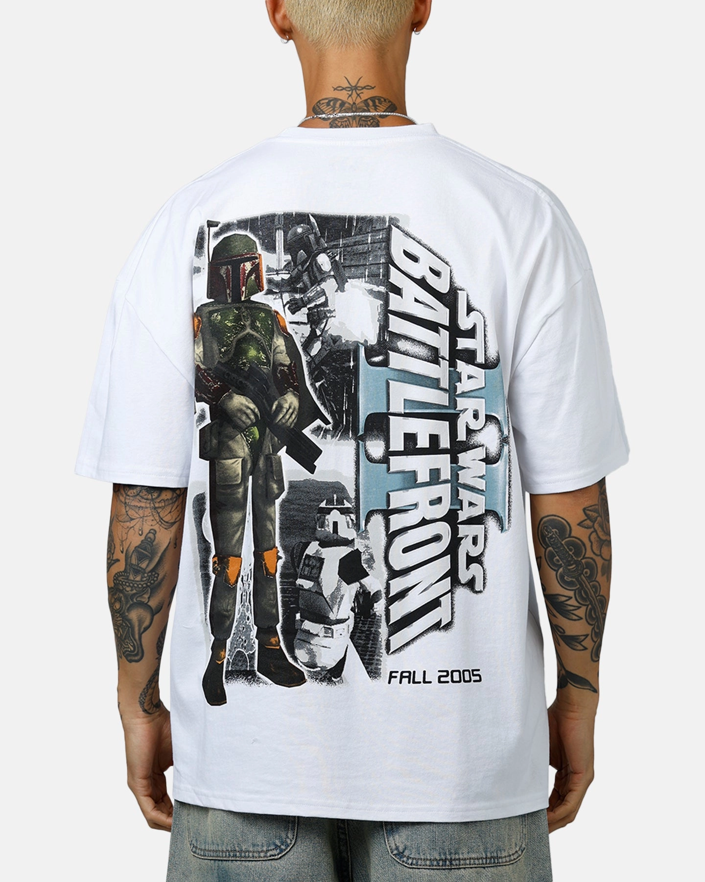 73 Studio Star Wars Boba Fett Battlefront II T-Shirt White Contoured Armhole Design elegant design