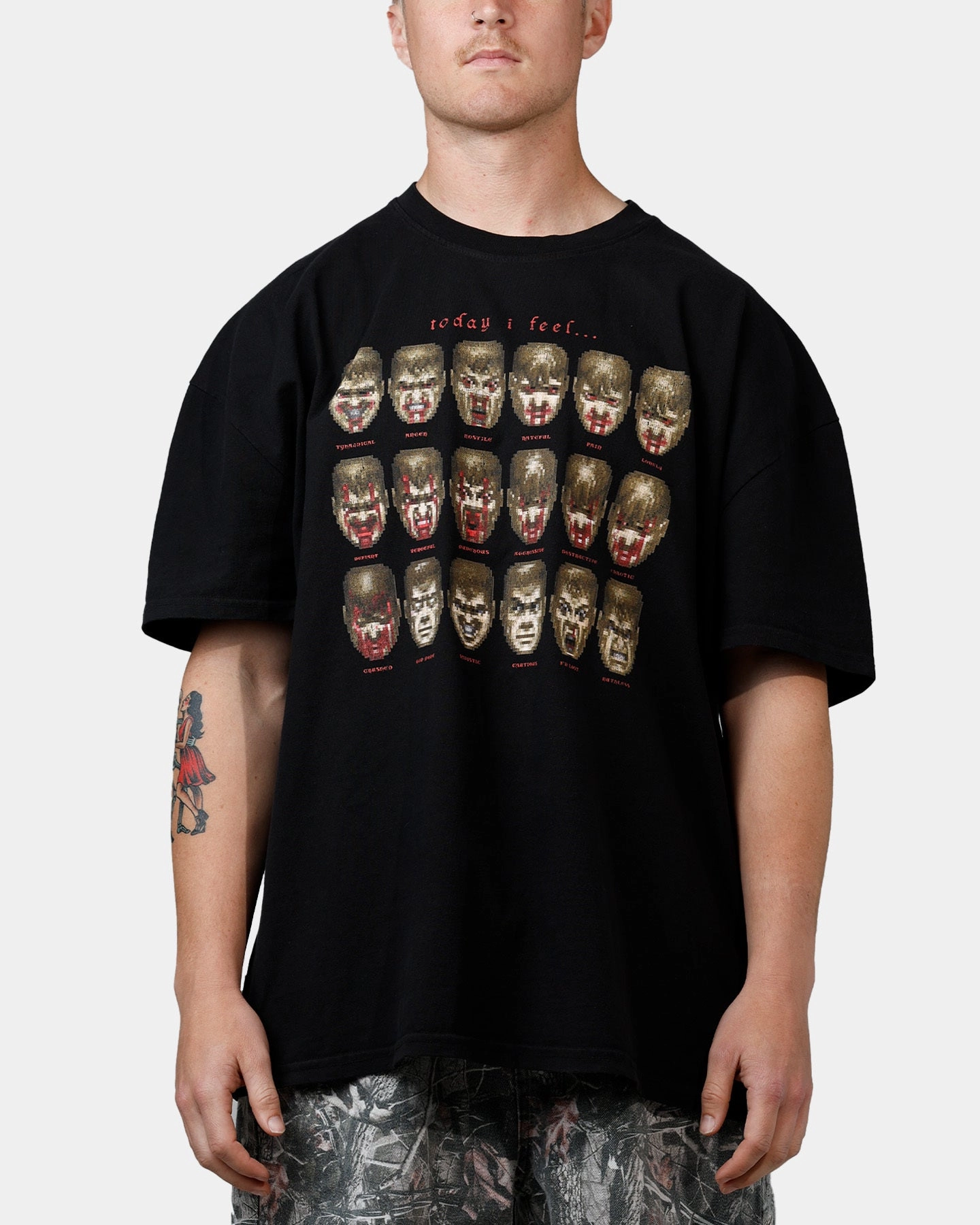 73 Studio X DOOM Today I Feel T-Shirt Black AntiStaticTreatment Cozy Knit