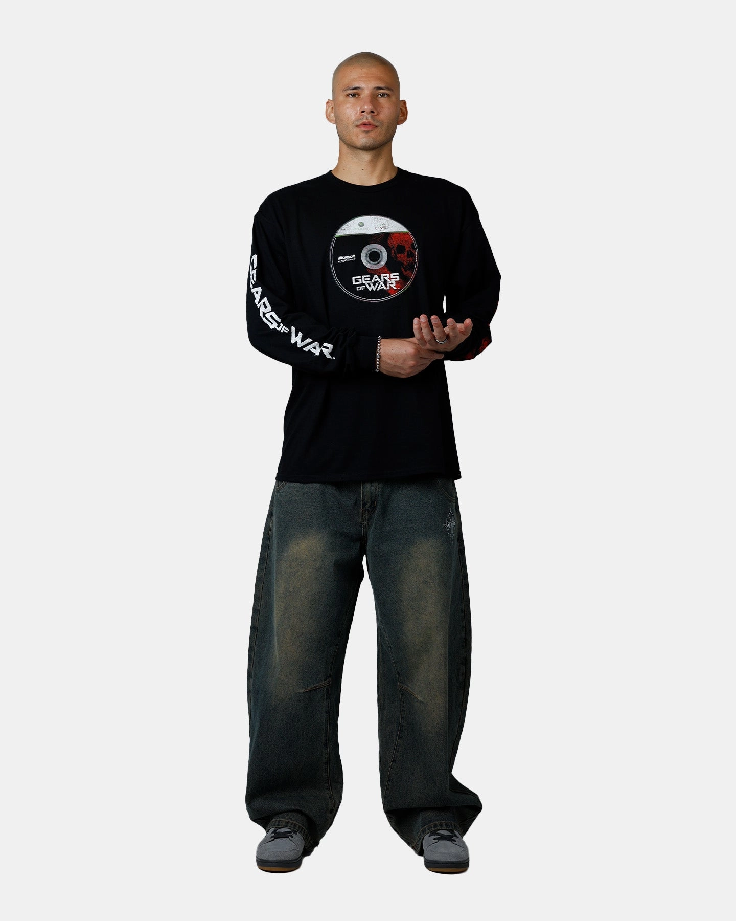 LoopwheelFabric 73 Studio X Gears Of War Gears Of Wear Long Sleeve T-Shirt Black