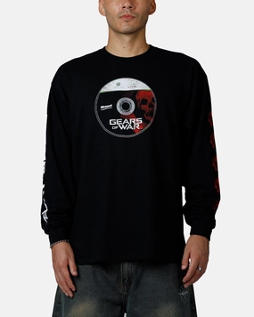 73 Studio X Gears Of War Gears Of Wear Long Sleeve T-Shirt Black RibbedTrims