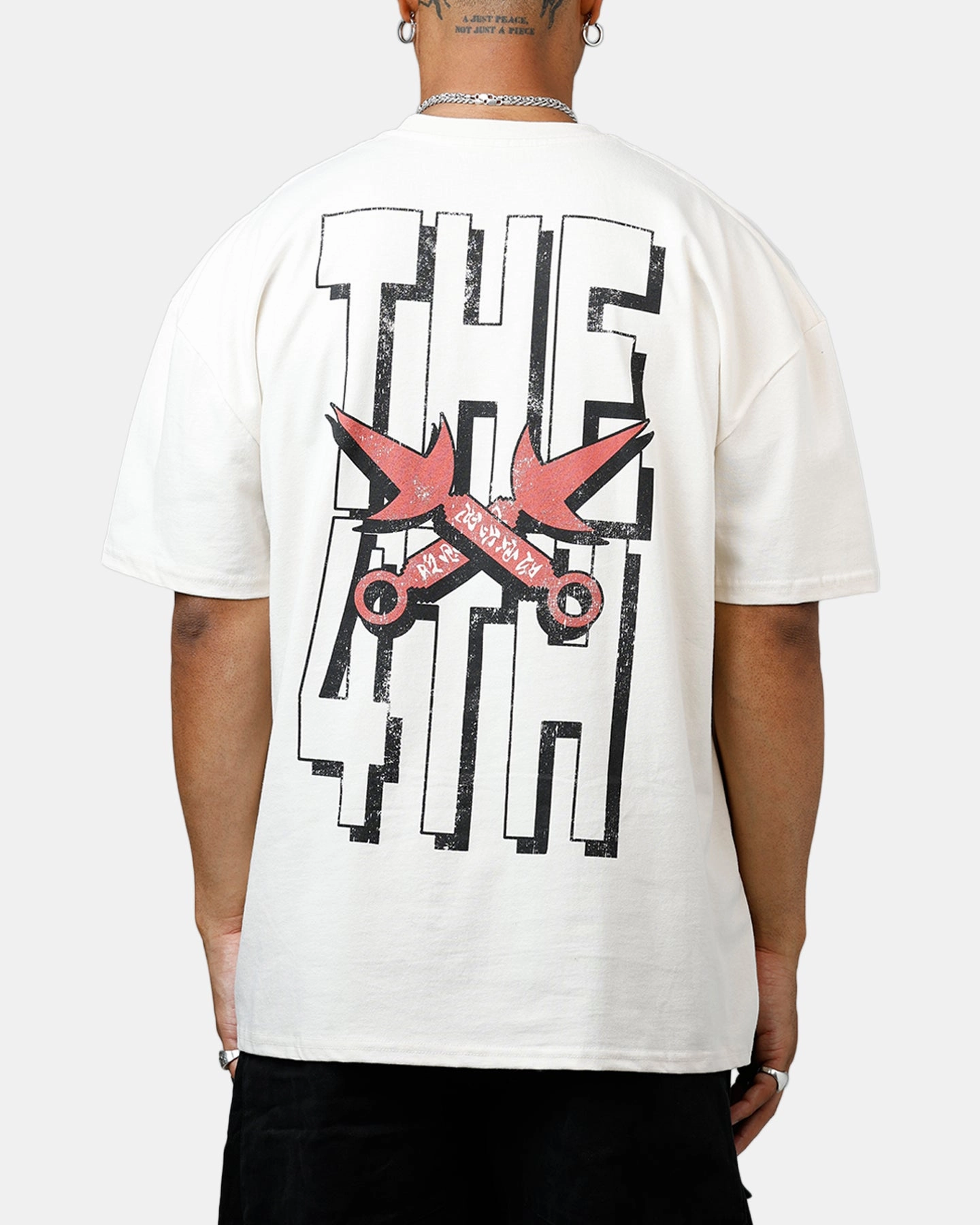 73 Studio X Naruto Minato Namikaze Heavyweight T-Shirt Off White Layered Collar Design