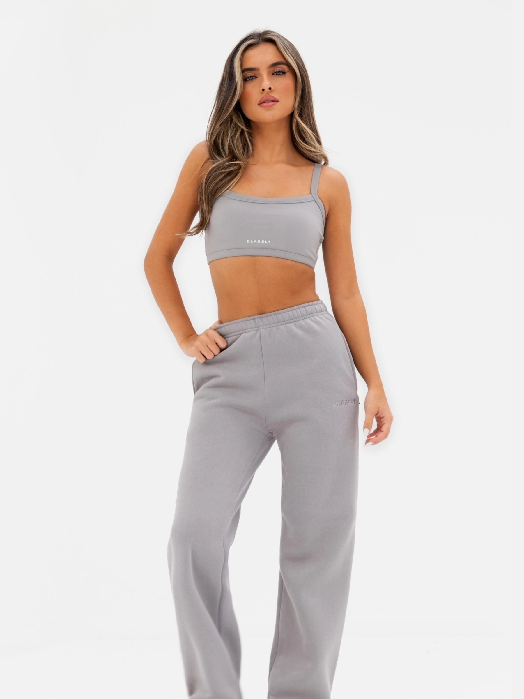 Kayla Wide Leg Sweatpants - Mid Grey Machine washable Comfortable Fashion