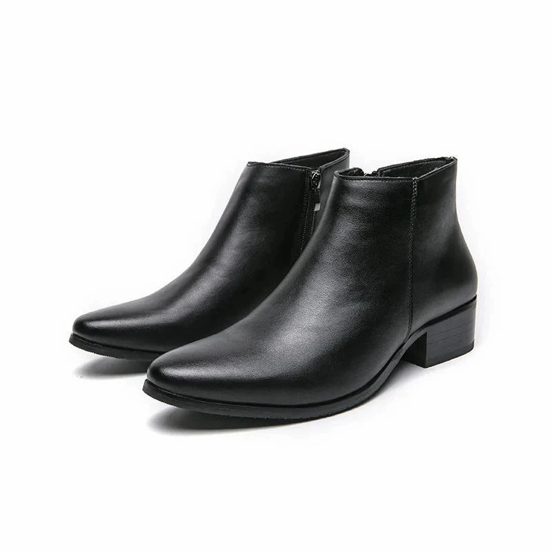 West Louis? Genuine Leather Side Zipper Elegant Chelsea Boots Power Step