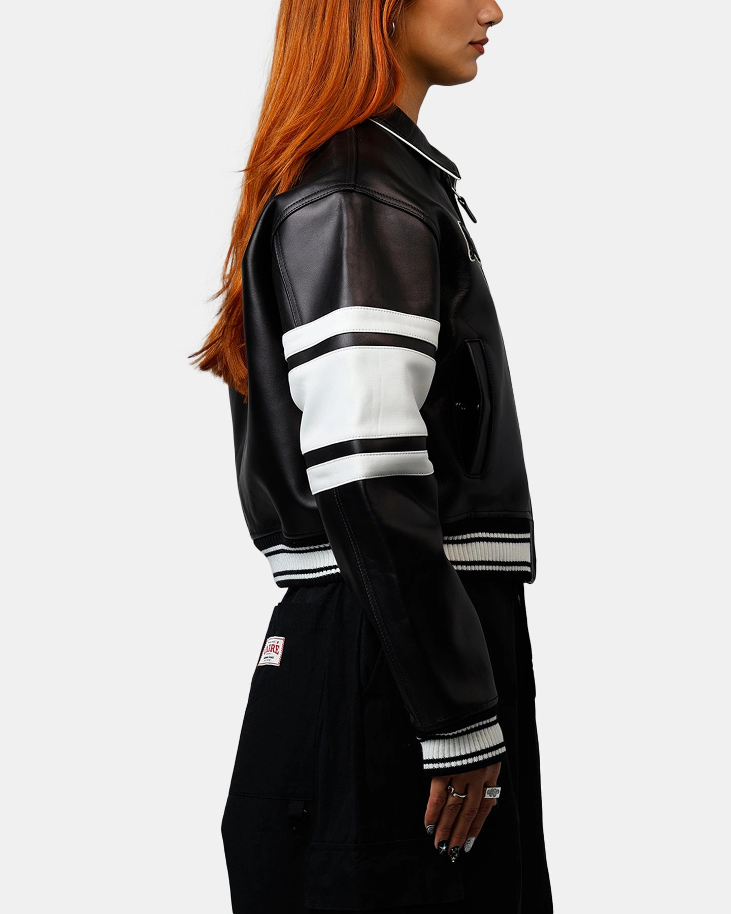 FlexibleHoodDesign Avirex Women's Cropped Legend Jacket Black