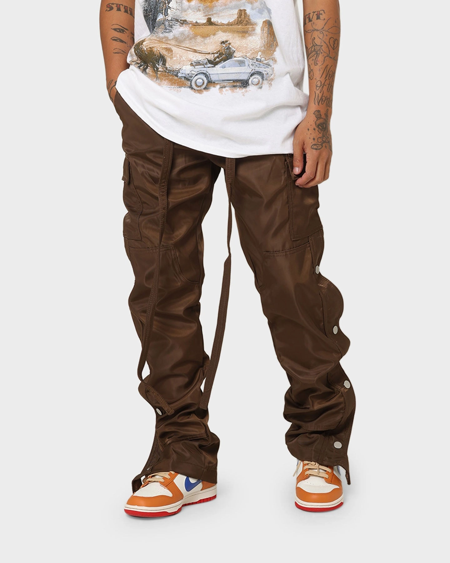 Layer Fit Clean Cut MNML Snap Zipper II Cargo Pants Brown