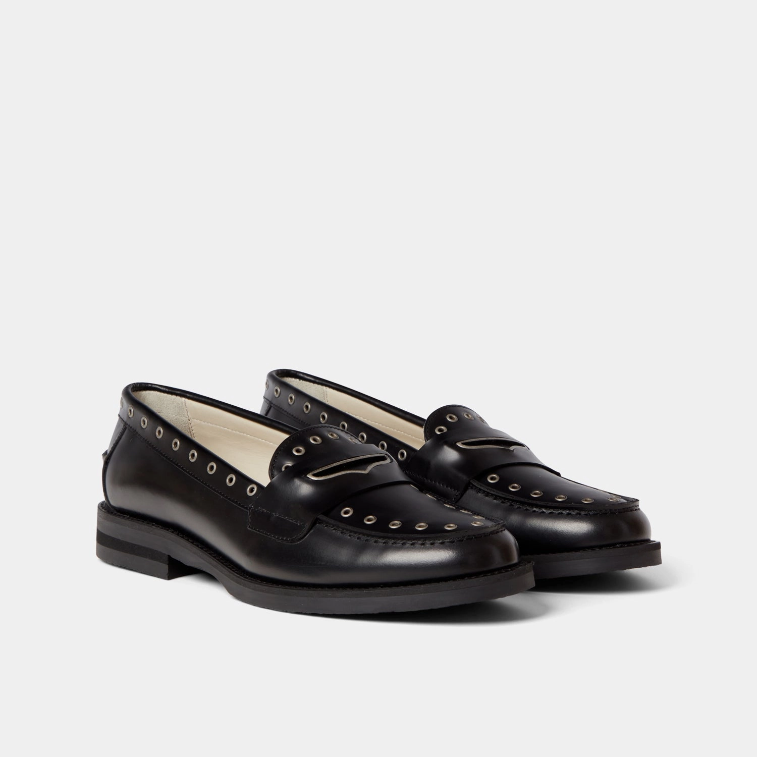 Classic Leather Street Safe Wilde Silver Rivet Penny Loafer - Women's