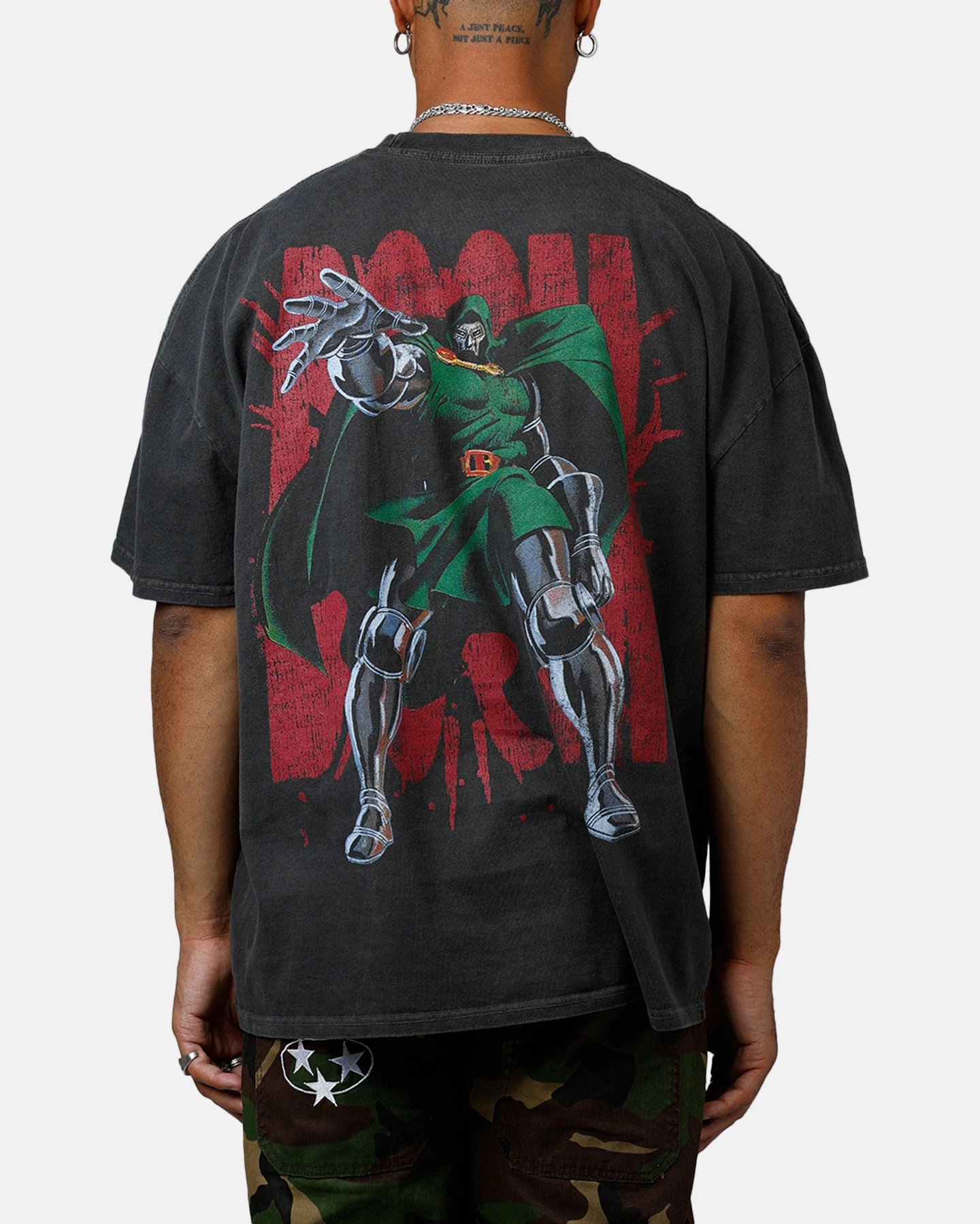 Casual Tee American Thrift Marvel Doctor Doom Heavyweight T-Shirt Black Wash