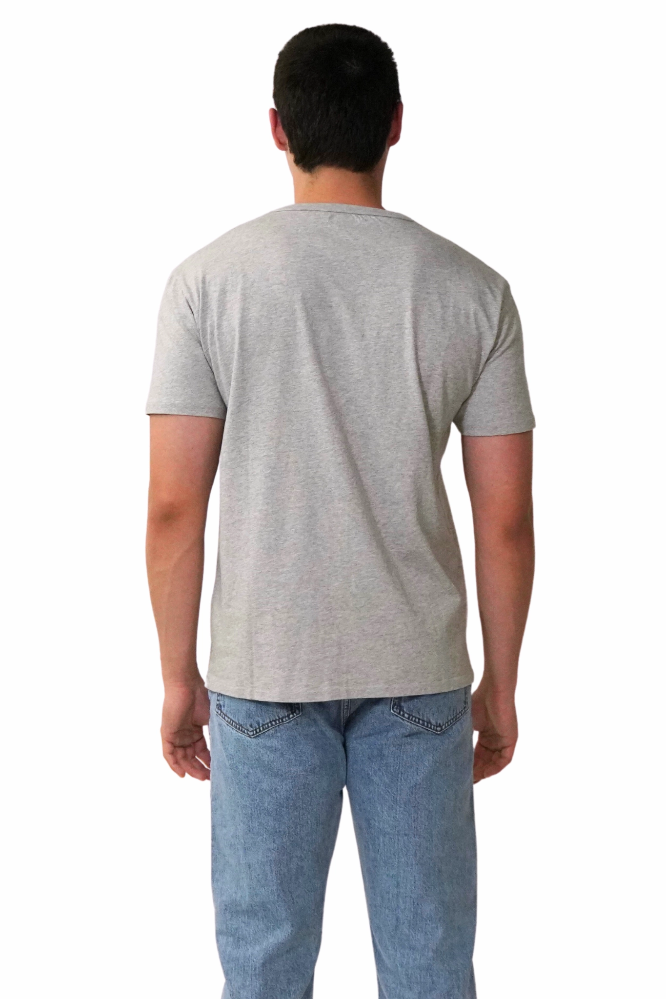T-Shirt in Grey Bound Edge Detailing Polo Collar