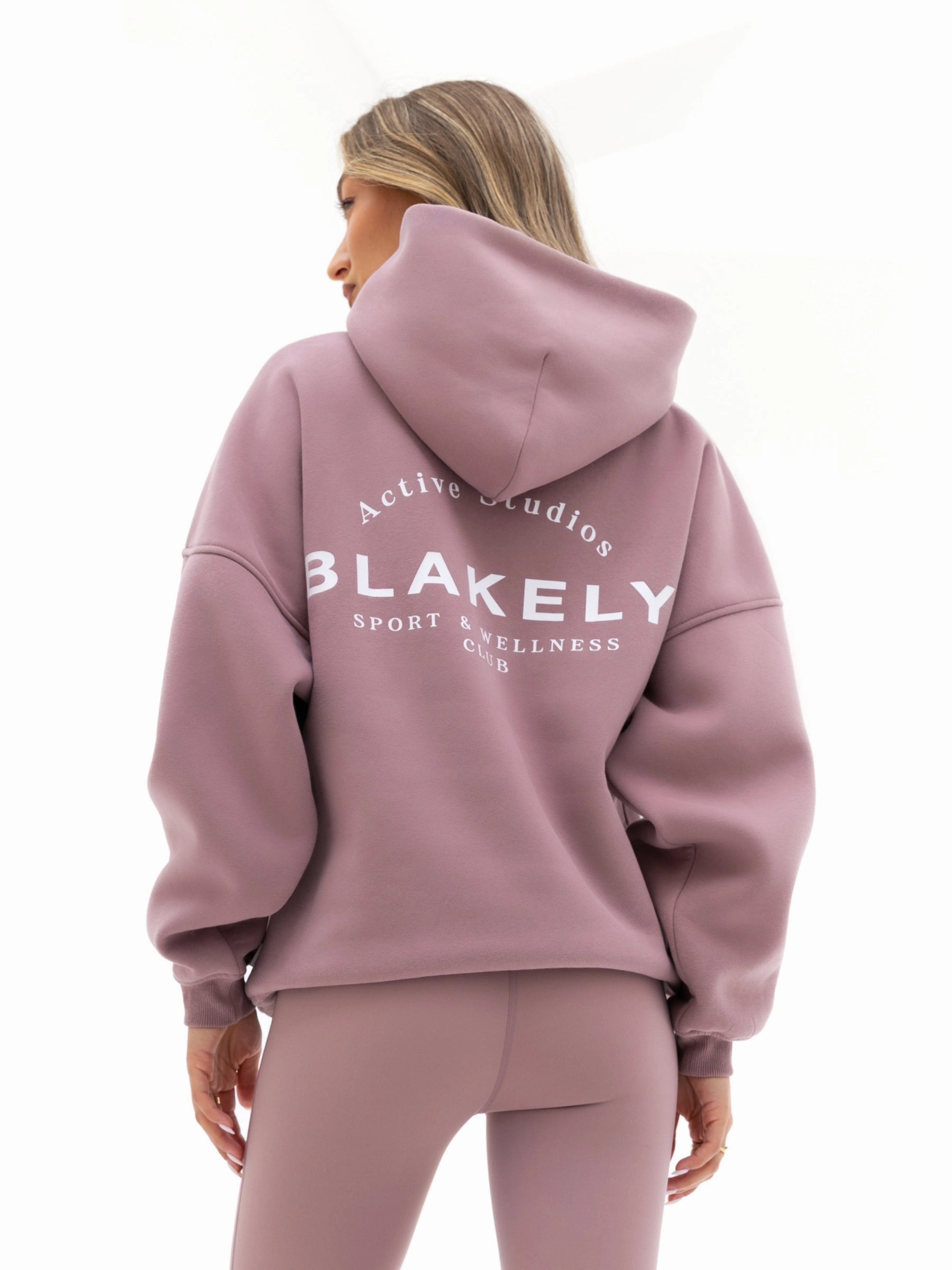 Active Studios Oversized Hoodie - Dusty Pink Faded Wash Effect