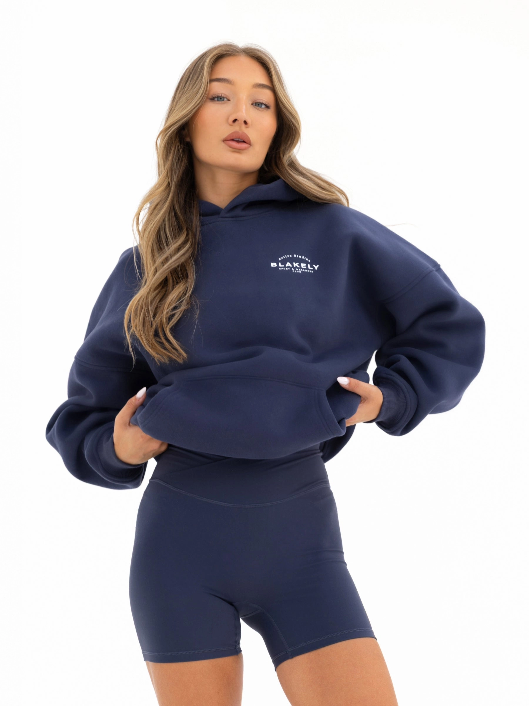 Quick Slip Active Studios Oversized Hoodie - True Navy