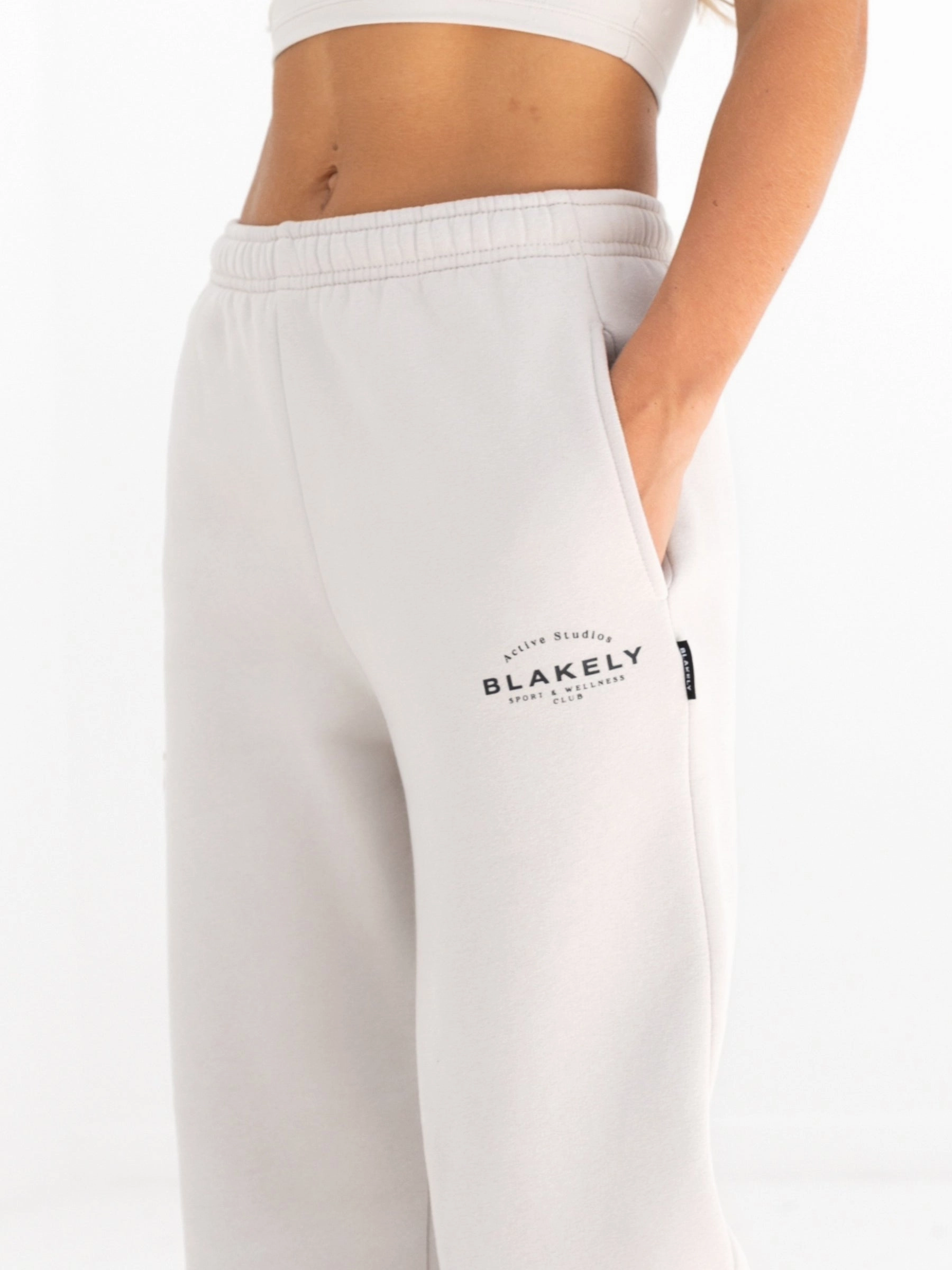 All Day Use Active Studios Wide Leg Sweatpants - Ivory