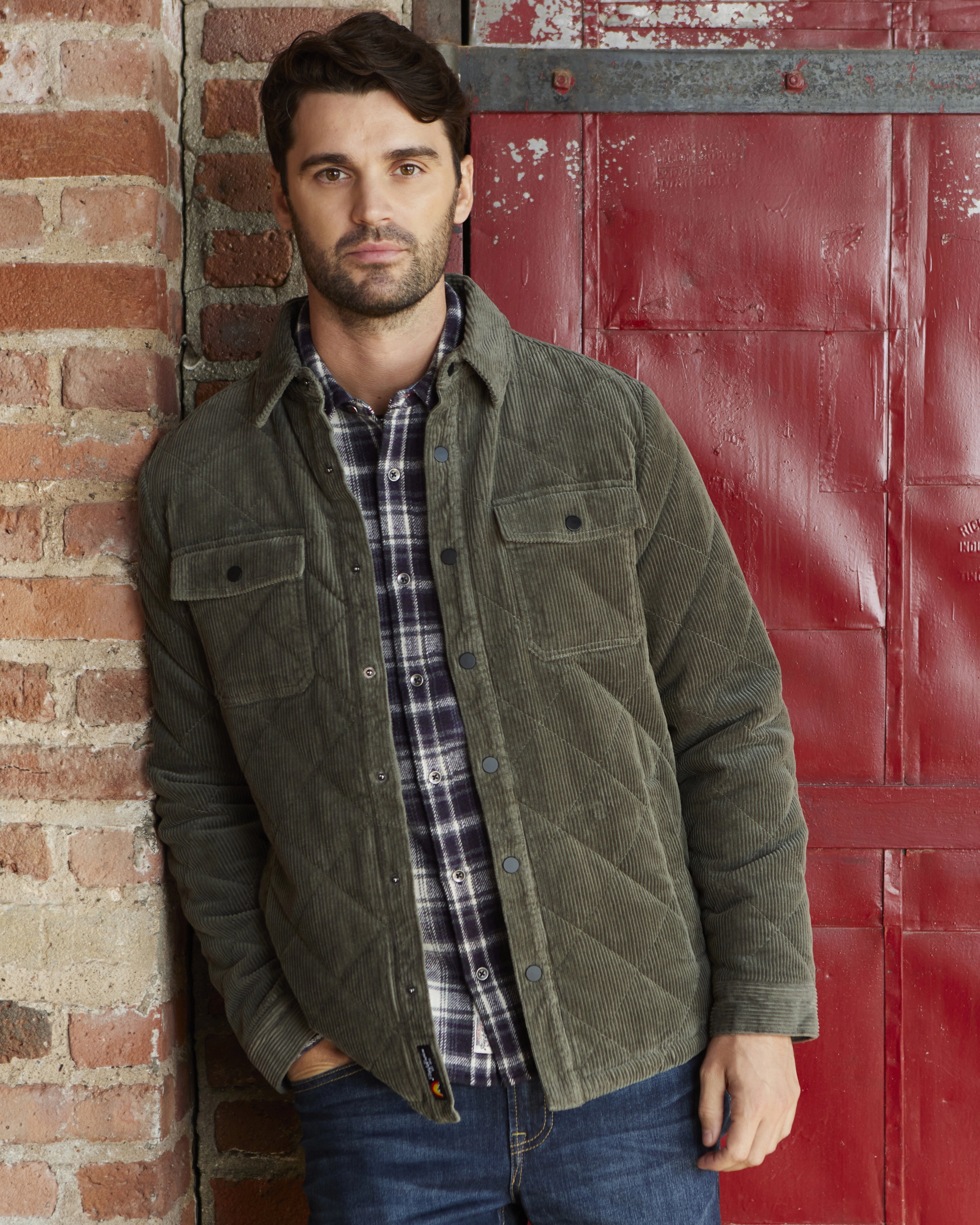 WILBUR FLANNEL-LINED QUILTED CORDUROY JACKET Breathable fabric tech Thermal Insulated Jacket