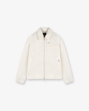 Comfy Street Piece Flexible Fiber Fill Crinkle Trucker Jacket - Ecru