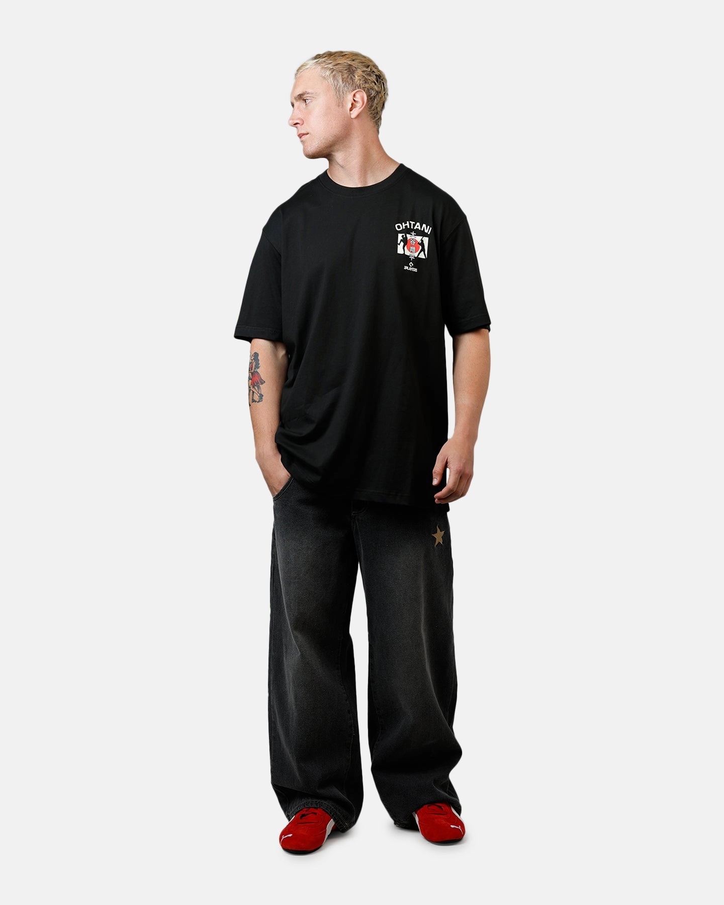 Durable Reinforced Elbows New Era Los Angeles Dodgers Ohtani T-Shirt Black