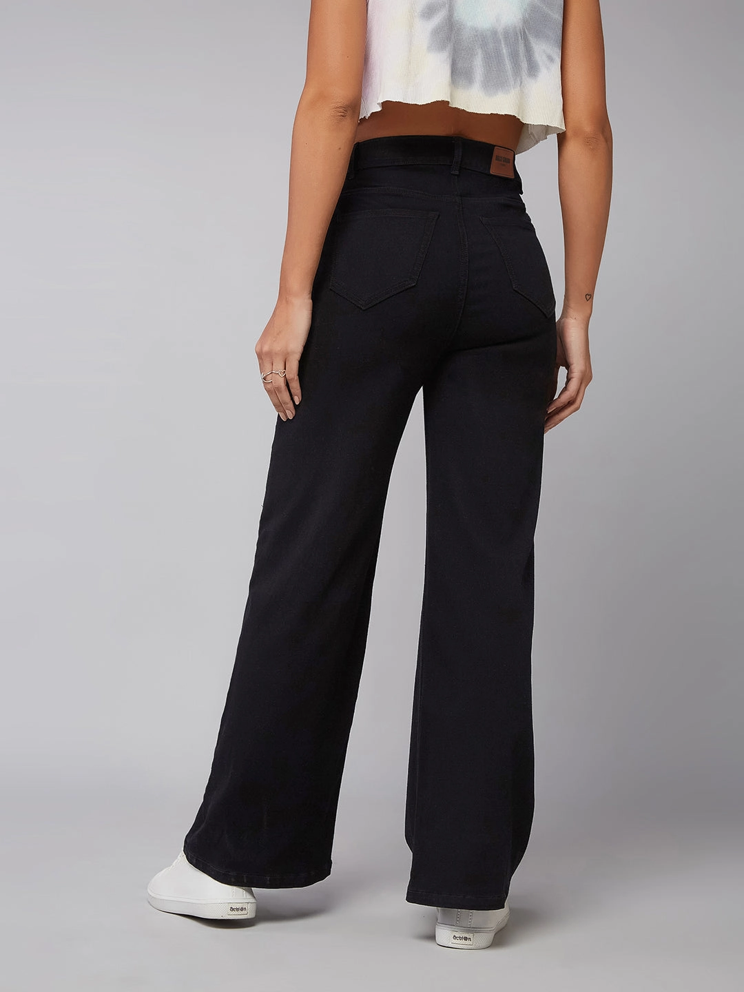 CHASEstretch? Black Wide-Leg High-Rise Denim Jeans clean design