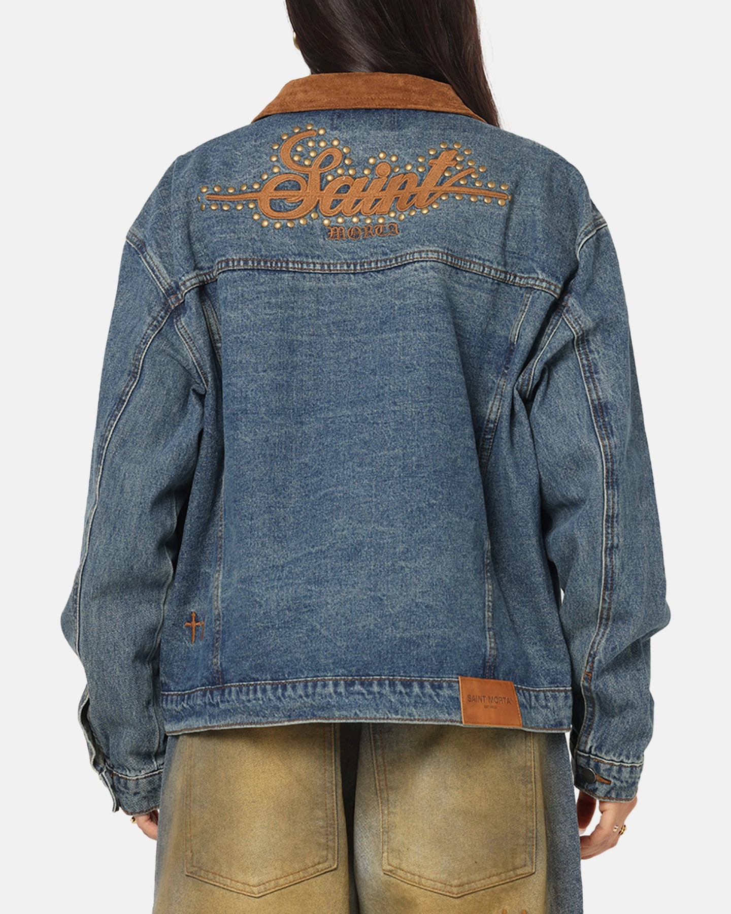 Saint Morta Rodeo Drive Denim Jacket Dirty Blue AntiStaticLining DoubleLayeredFabric