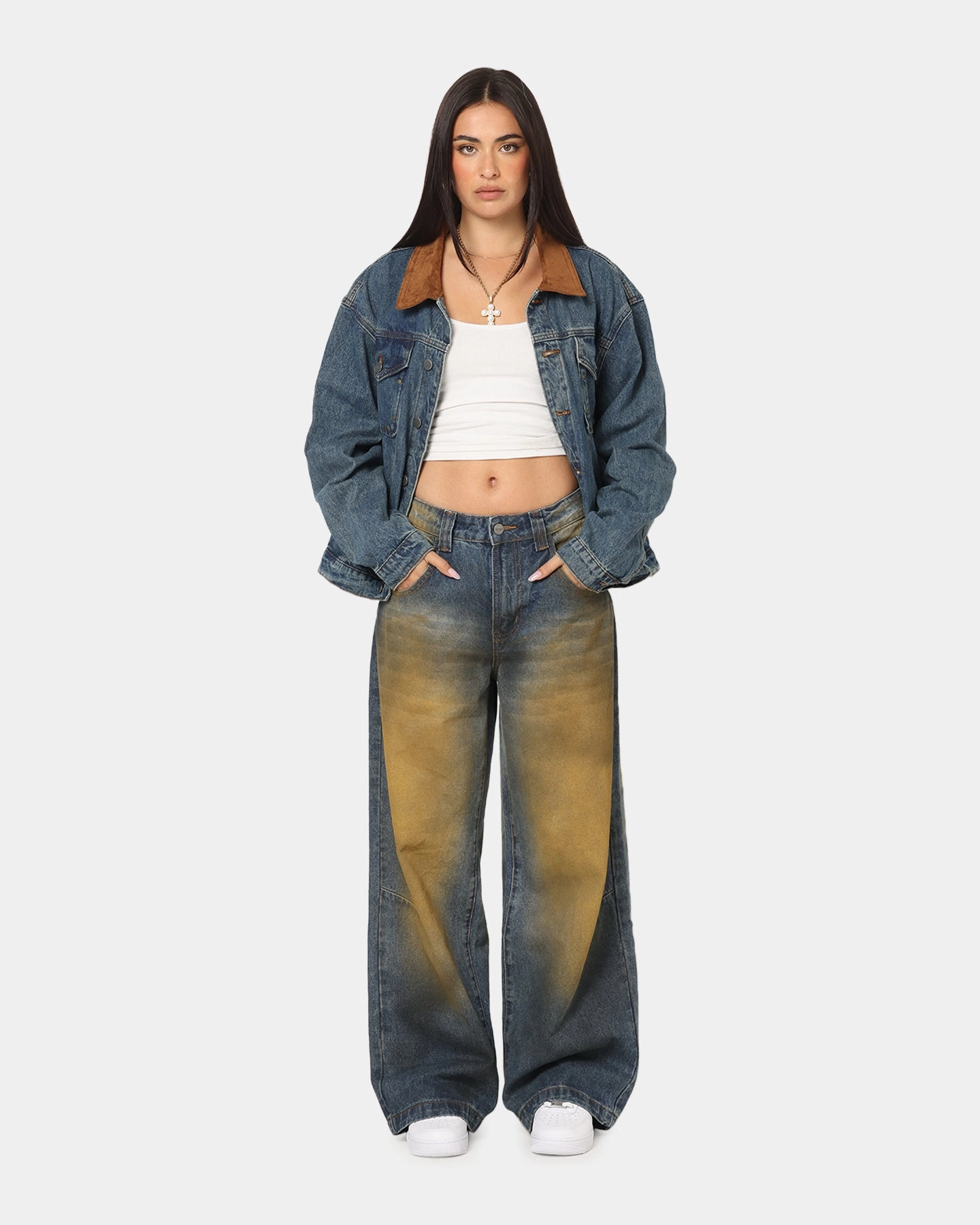 Saint Morta Rodeo Drive Denim Jacket Dirty Blue Office Attire