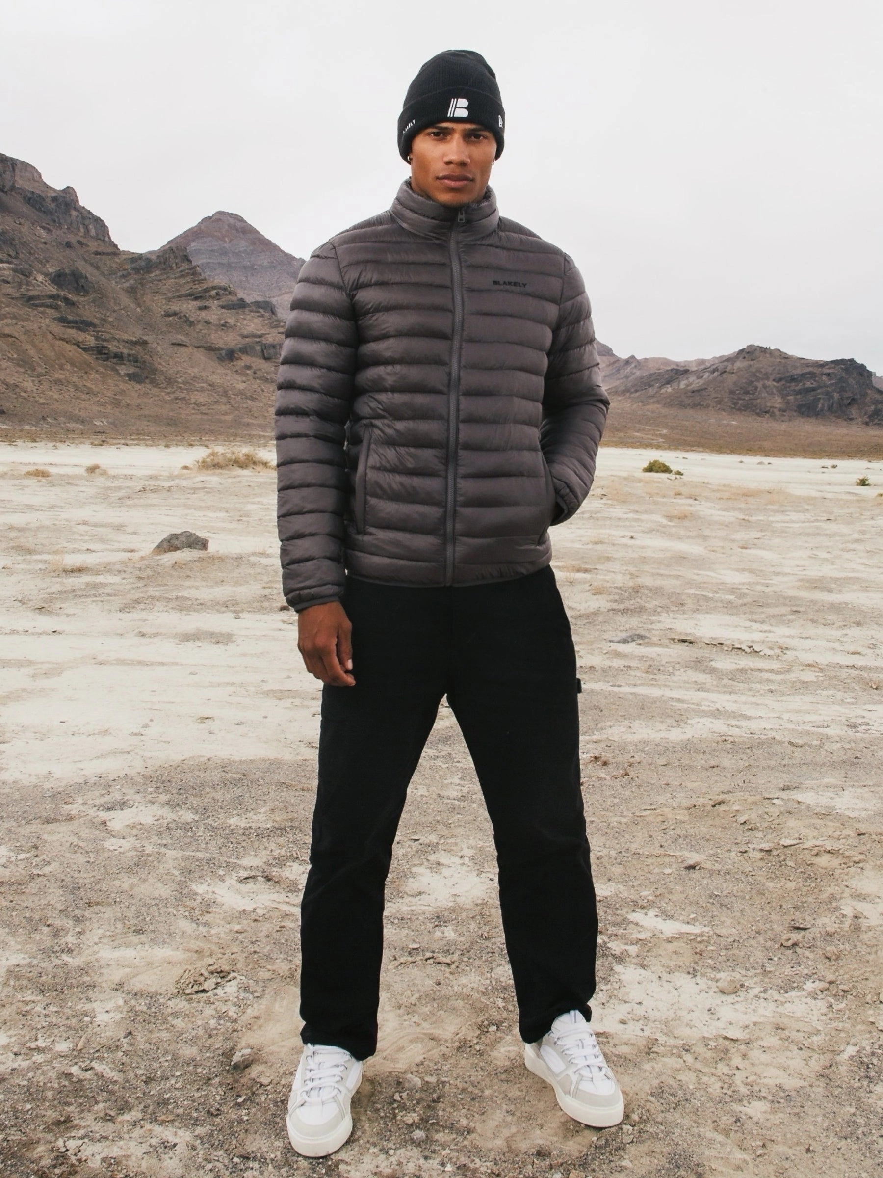 Lucas Lightweight Puffer Jacket - Charcoal RubberizedTrim