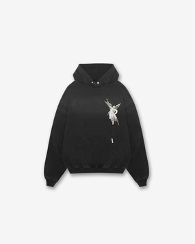 Beaver like Metallic look Archangel Hoodie - Stained Black