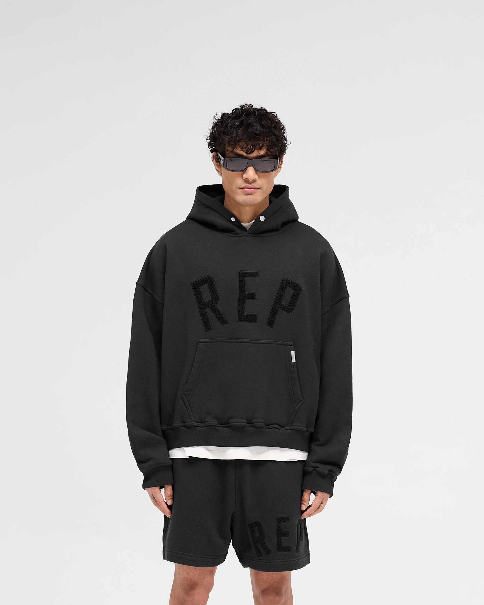Fit Movement Rep Applique Hoodie - Off Black