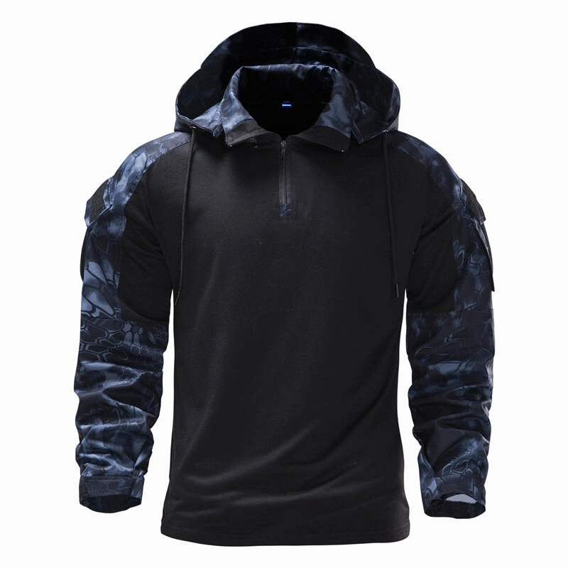 Effortless Look Outdoor Apparel West Louis? Mens Outdoor Military Camouflage Hooded Shirt