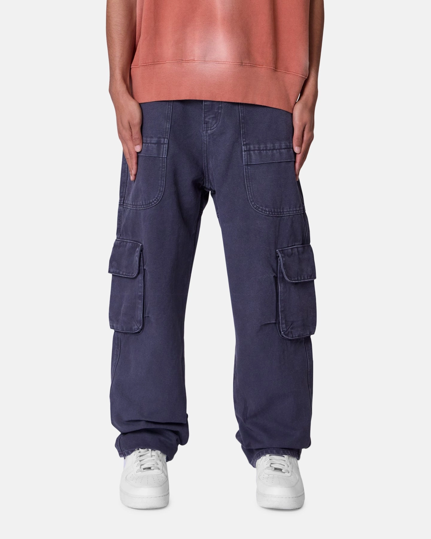 MNML Ultra Baggy Pocketeer Denim Pants Washed Black Cropped hem