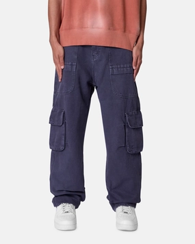 MNML Ultra Baggy Pocketeer Denim Pants Washed Black Cropped hem