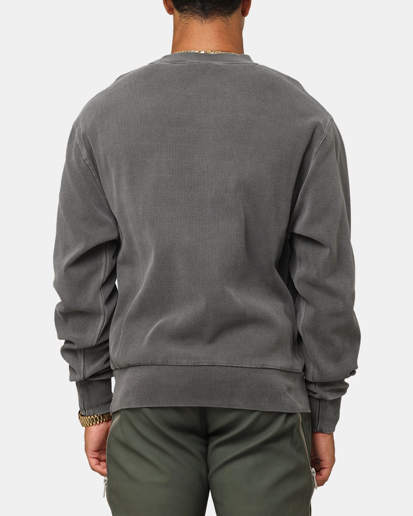 Carre Avenue Ribbed Crewneck Black Thermal regulation Adjustable Collar System