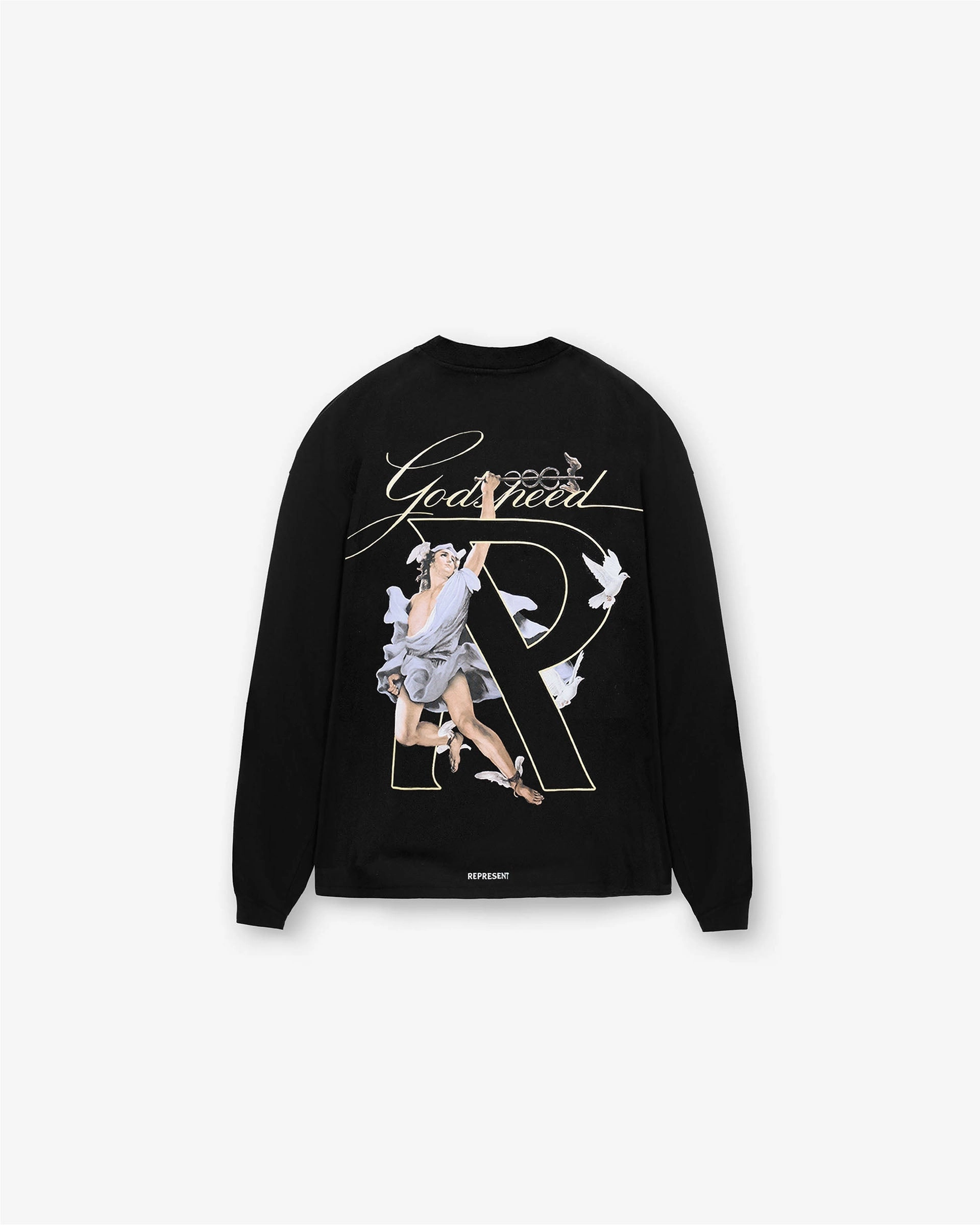 Pilling Resistant Finish Hermes Long Sleeve T-Shirt - Jet Black