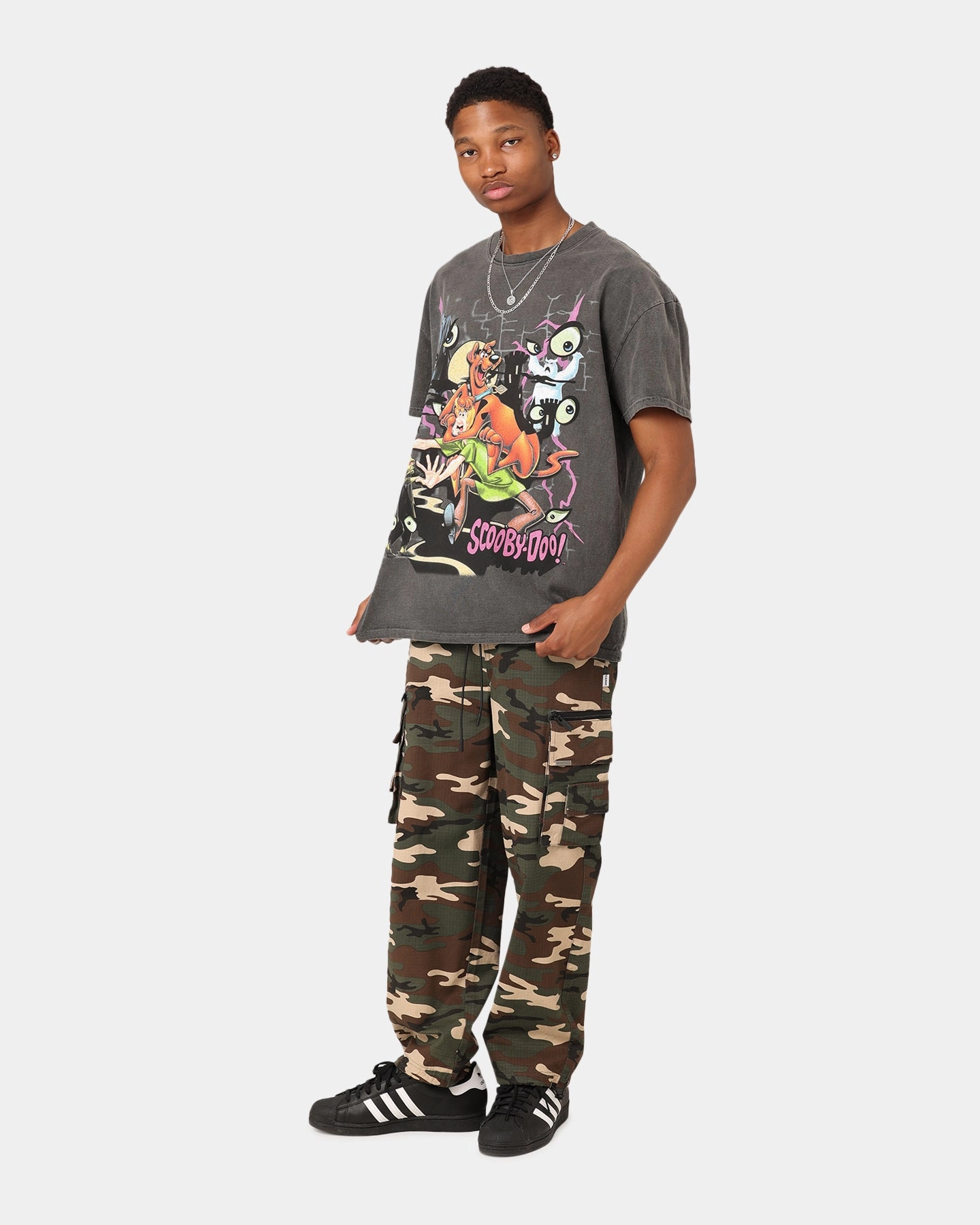 Goat Crew X Scooby-Doo Ruh Roh Heavyweight Vintage T-Shirt Black Wash Odor Resistant Coating