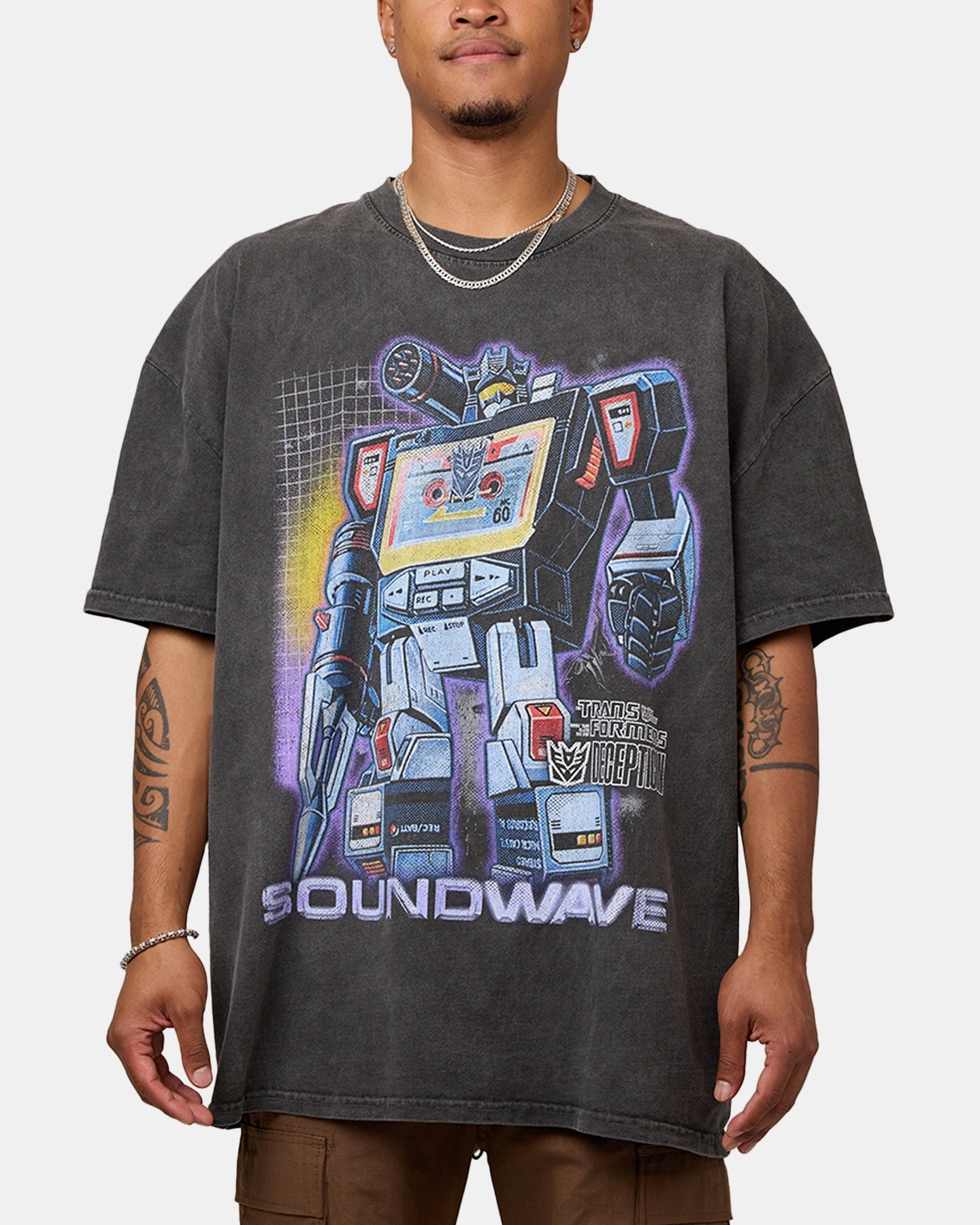 Fashionable Tank Goat Crew X Transformers Soundwave T-Shirt Black Wash