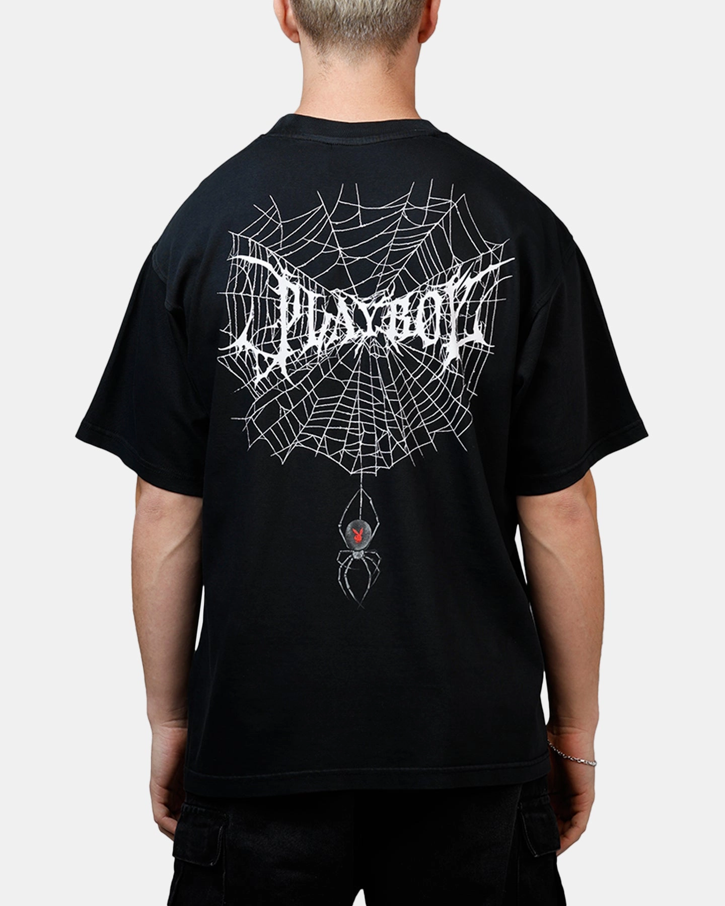 RubberizedGrip Playboy Black Widow Boxy T-Shirt Black/Red