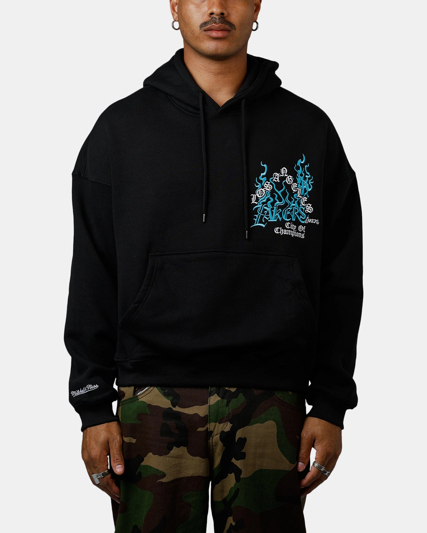 Convertible Design Mitchell & Ness Los Angeles Lakers City Of Champions Hoodie Black