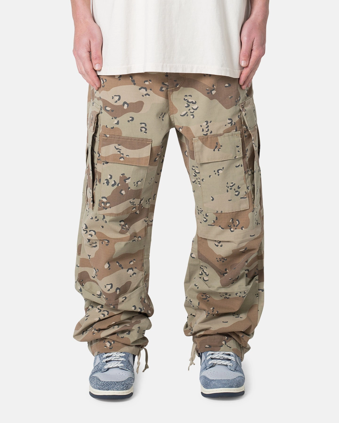 Effortless Look Noise Reduciting Fabric MNML Ultra Baggy Cargo Pants Desert Camo