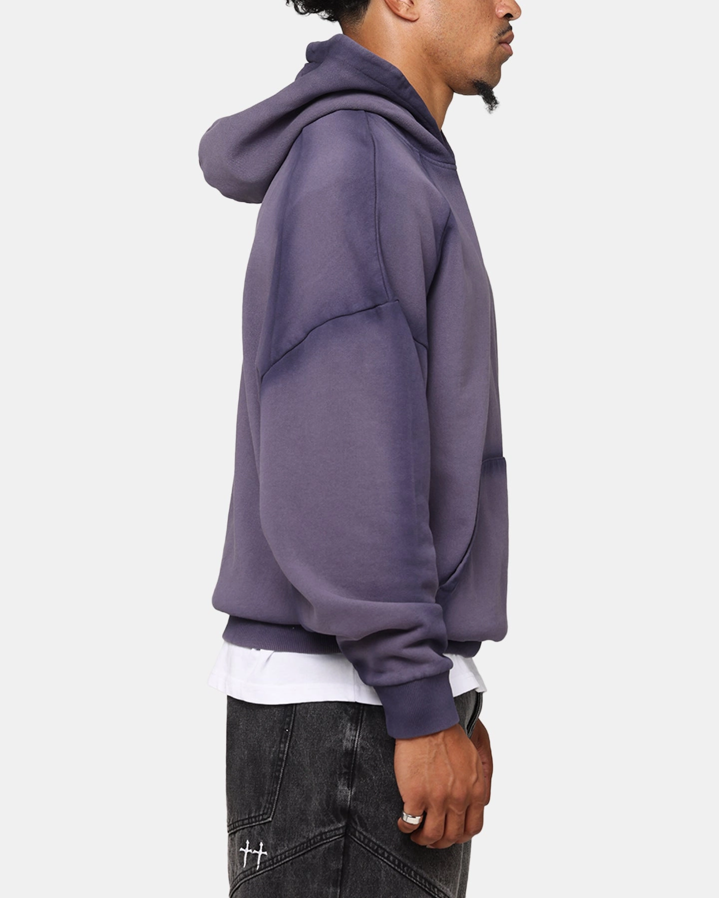 Saint Morta Contrast Wash Hoodie Purple MultipanelLayout Elegant Cut