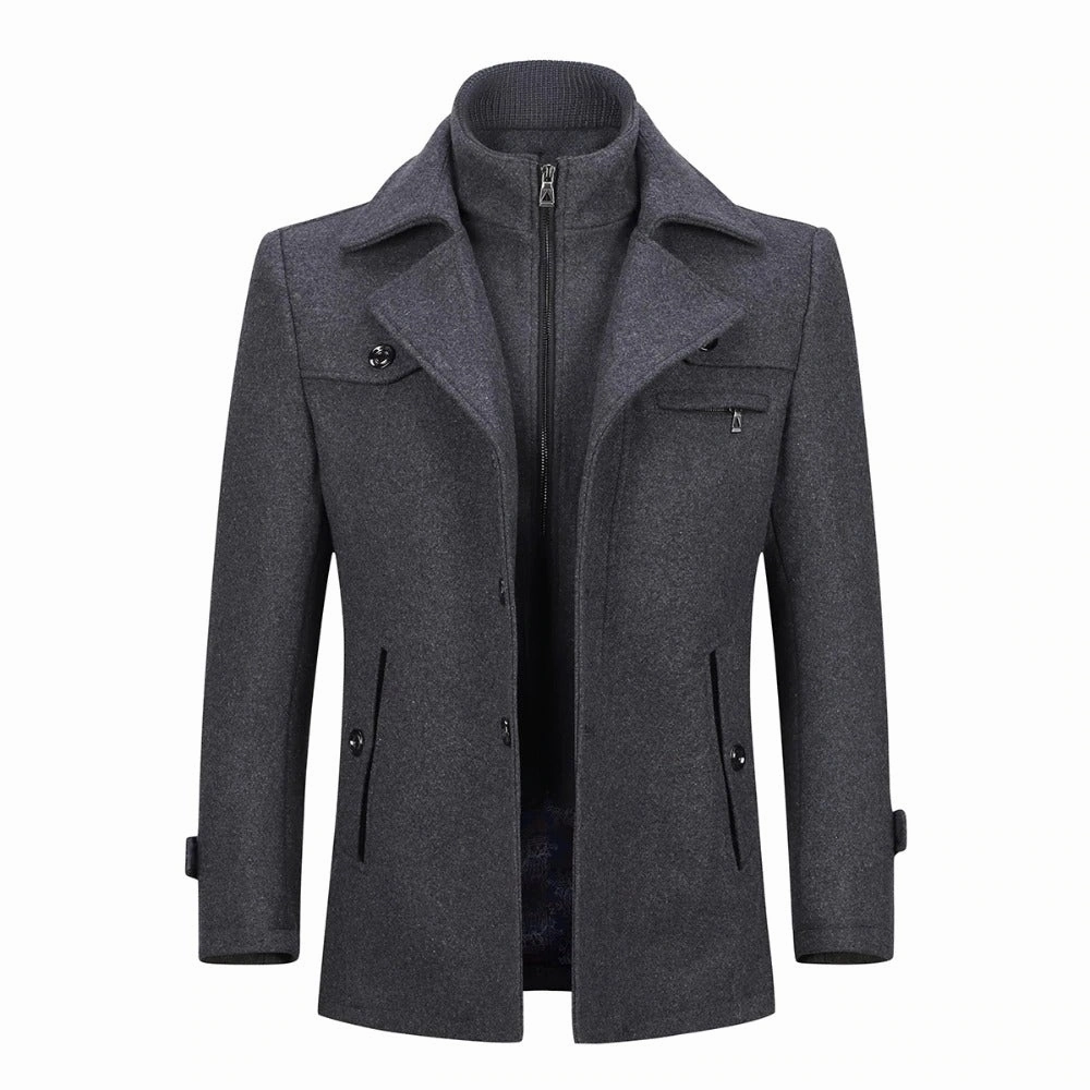 Adjustable Hemline Ultraviolet Protection Factor West Louis? Double Collar Single Breasted Coat