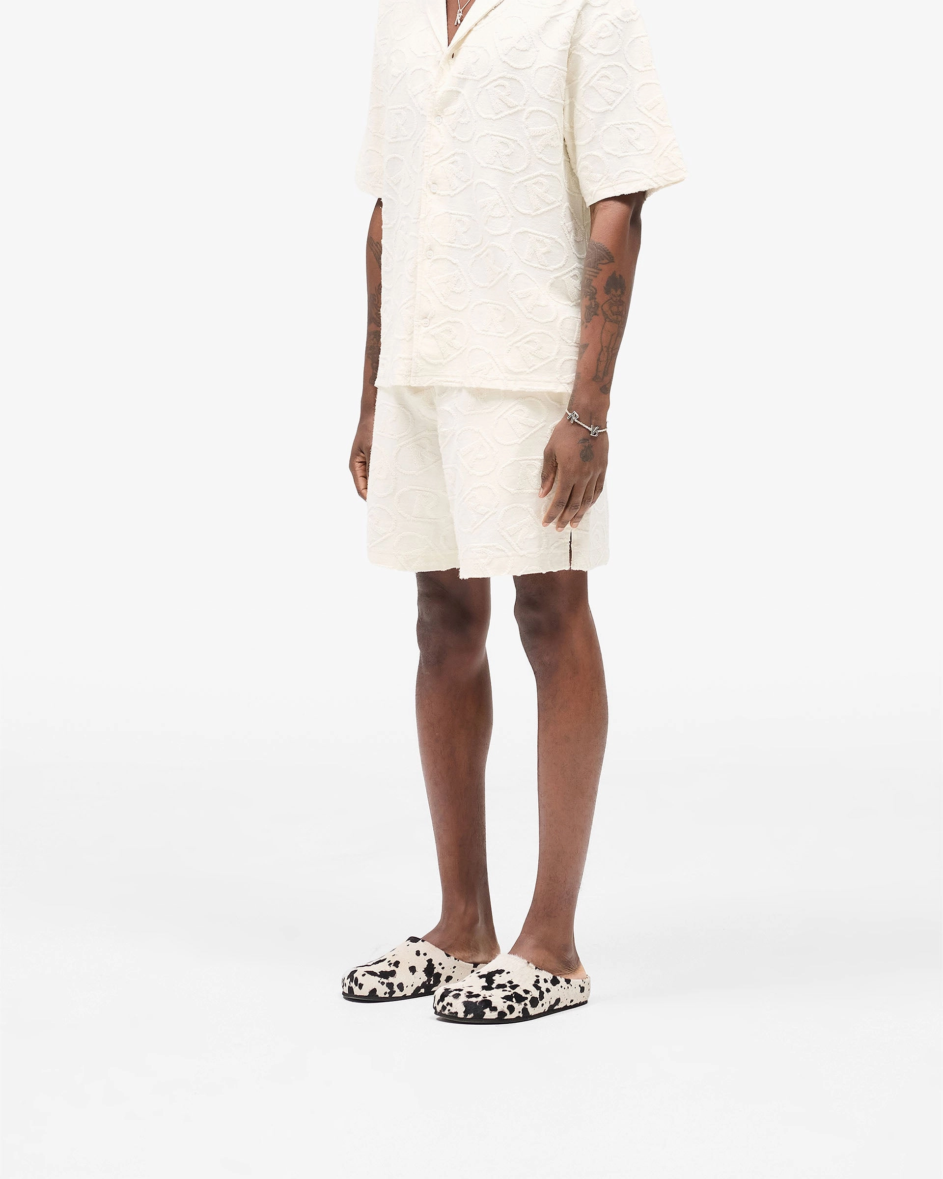 Breezy Feel All Over Print Towel Short - Aged White