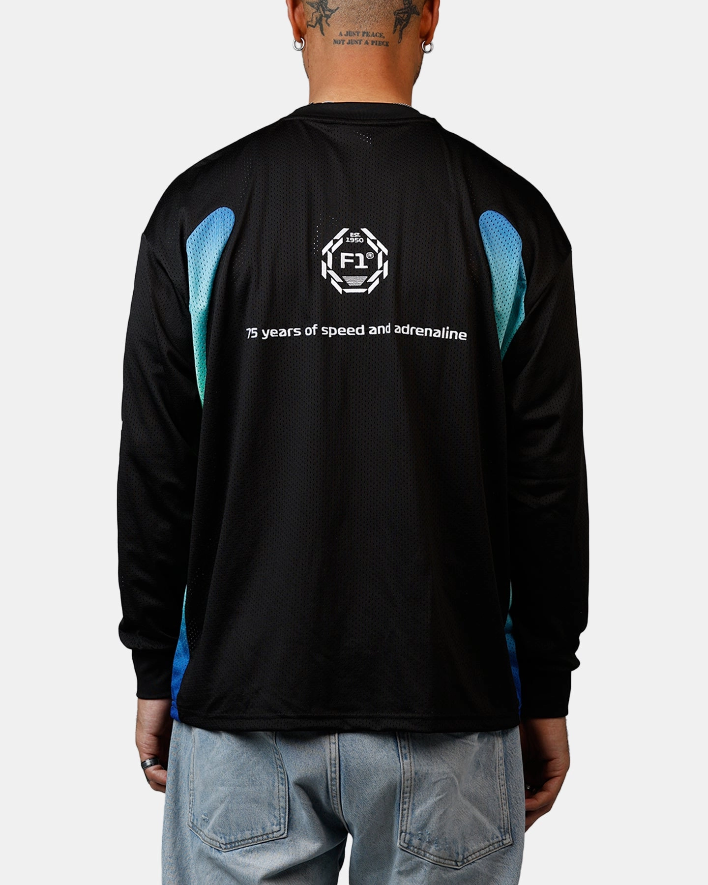 Active Look Drop Shoulder Puma X F1 Long Sleeve T-Shirt Black