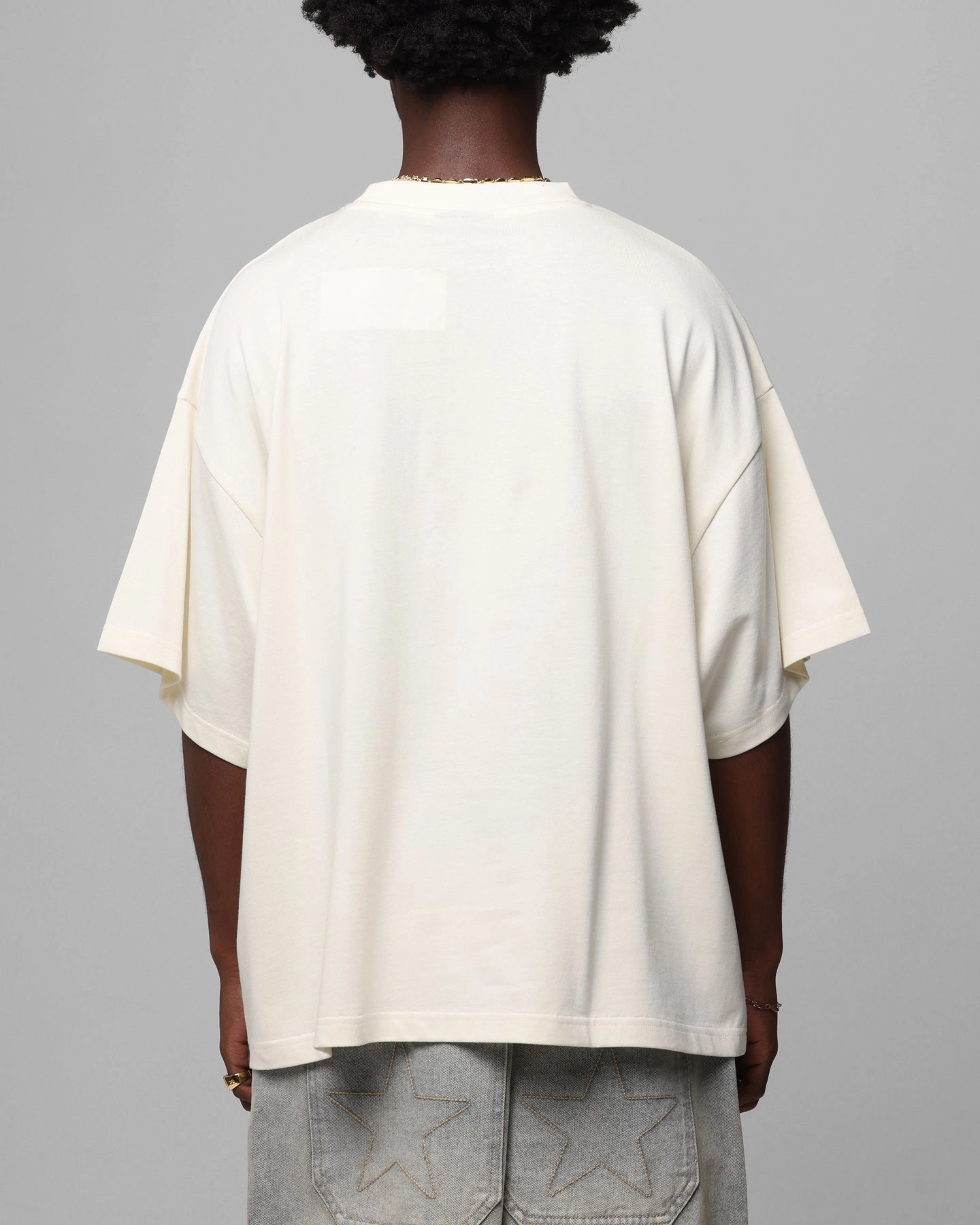 Garment Washed Finish Loiter Arch Premium Boxy T-Shirt Off White
