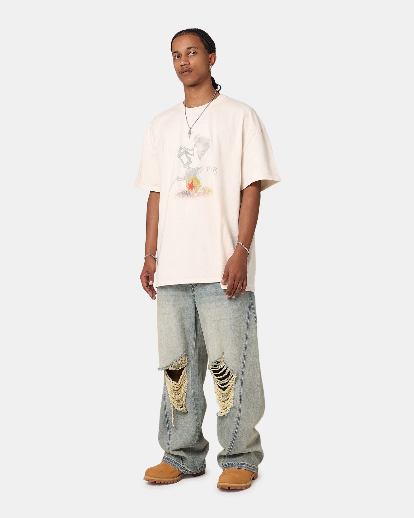 FrenchTerryTexture American Thrift X Pixar Heavyweight T-Shirt Off White