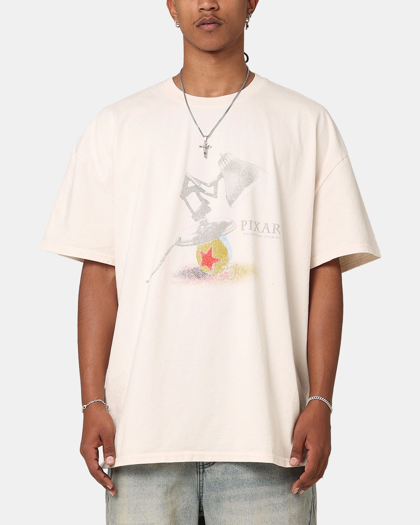 NonRestrictiveCollar American Thrift X Pixar Heavyweight T-Shirt Off White