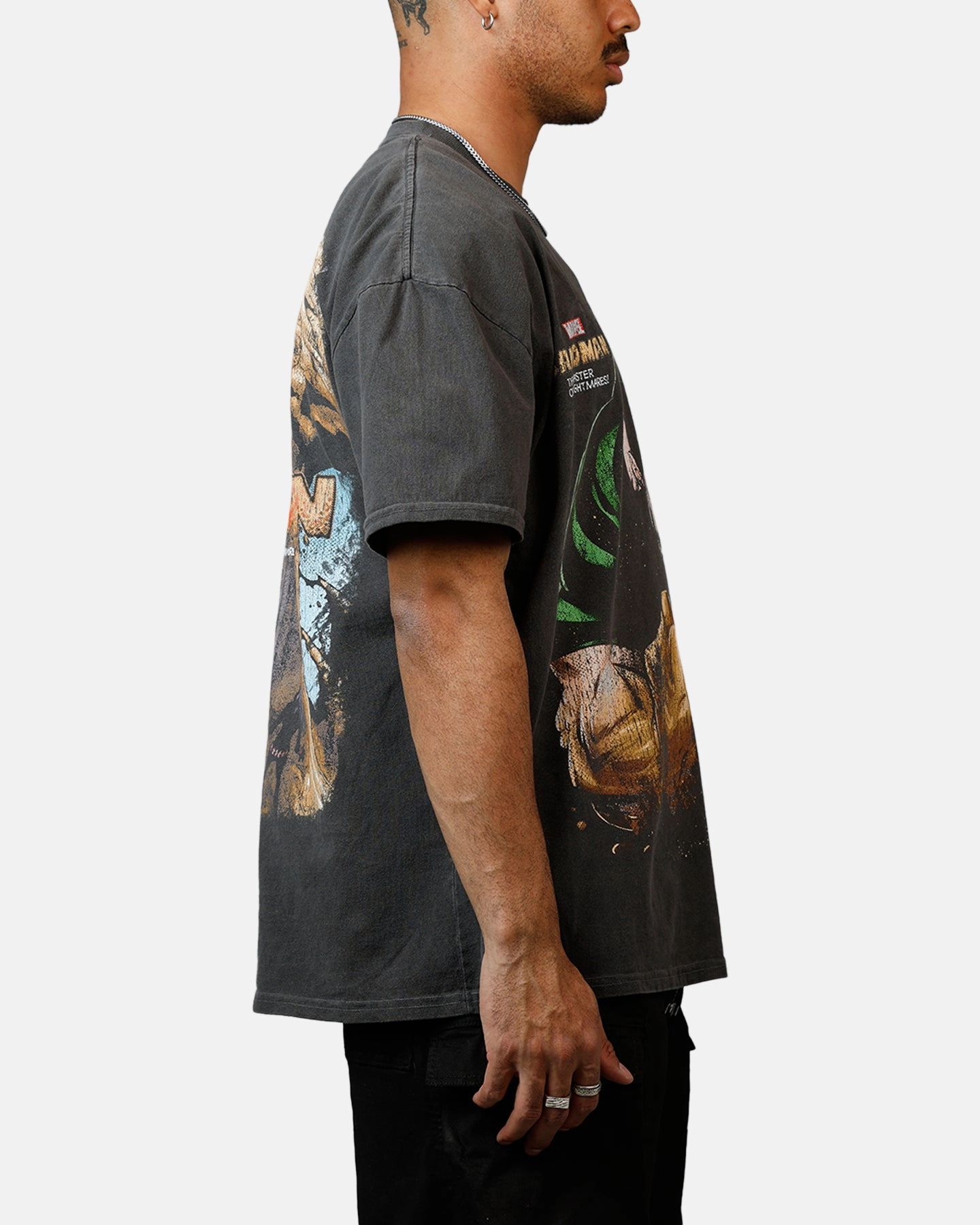 Goat Crew Marvel Sinister Six Sandman Heavyweight T-Shirt Black Wash WrinkleFree Weave