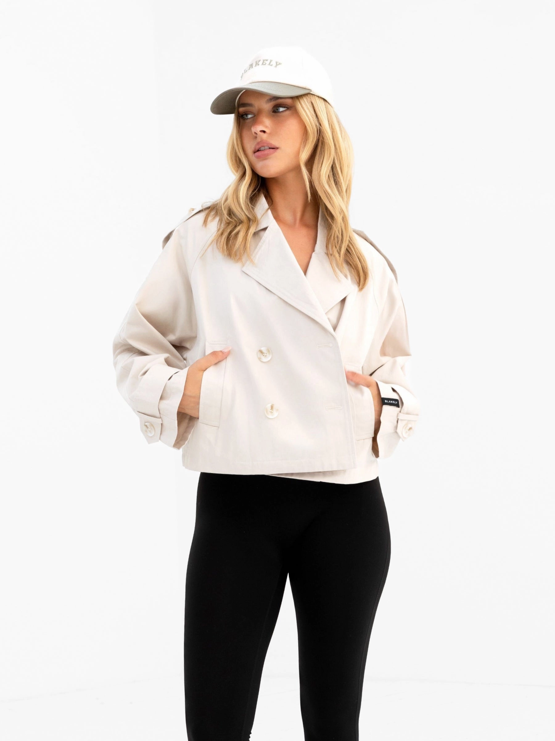 Stylish Comfort Amara Short Trench Coat - Off White