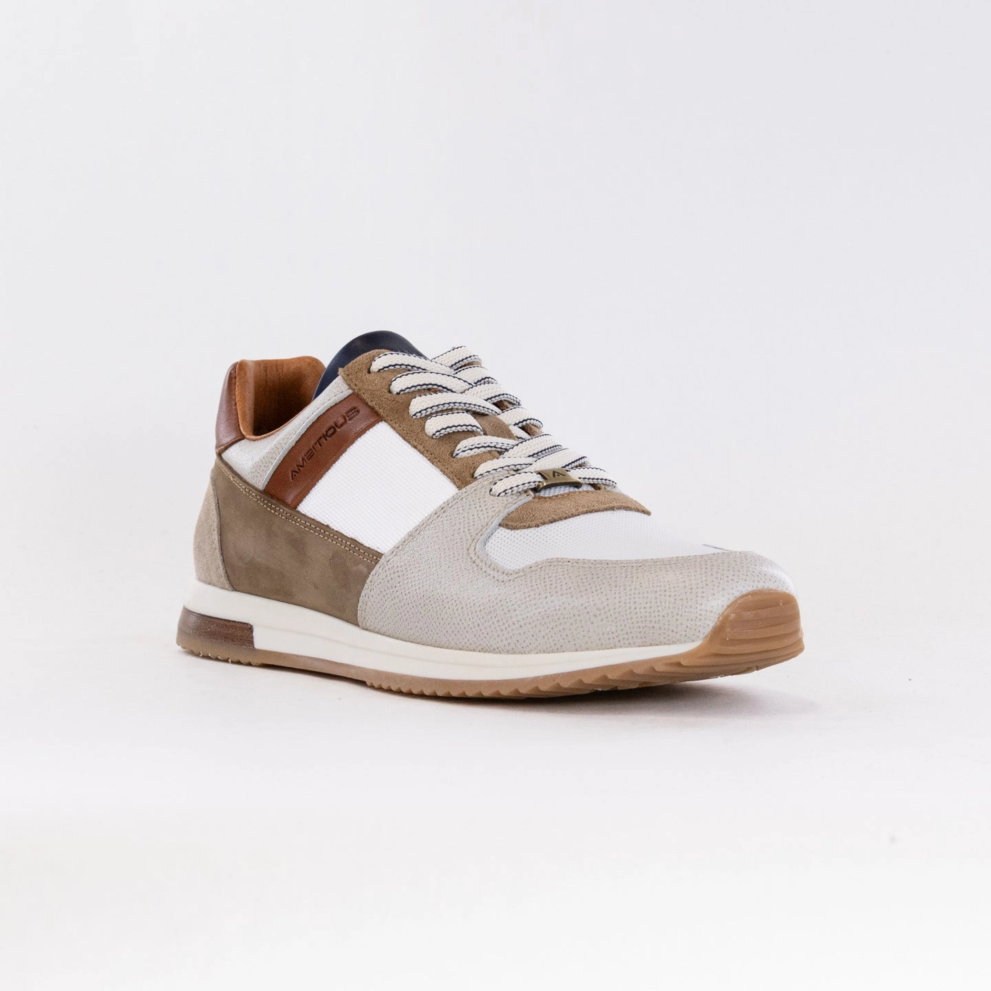 Relaxed Vibe Active Slip Shoes Ambitious Slow Line Sneaker (Men's) - Leather/Textile Grey/Camel