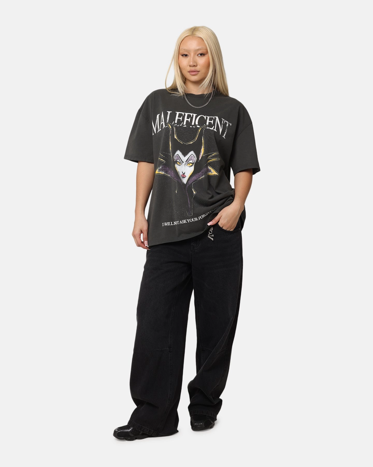 American Thrift Disney Maleficent Heavyweight T-Shirt Black Wash BreathableBackVents