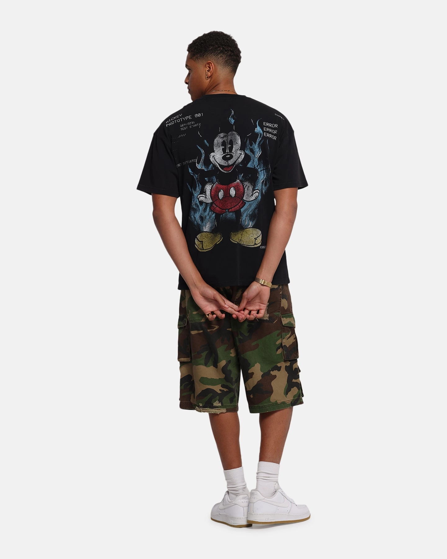 Smooth Stitching American Thrift Disney Mickey Prototype 001 T-Shirt Black